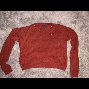Burnt Orange Cropped Sweater